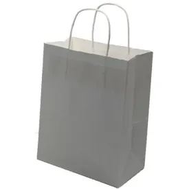 Recycled Gray Kraft Petite Shopping Bags. - 8.00" x 4.75" x 10.25"