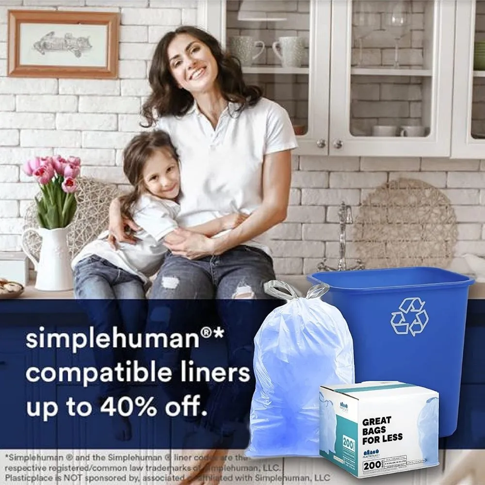 Sample of - 10 Gallon Simplehuman®* Compatible Blue Trash Bags Code K