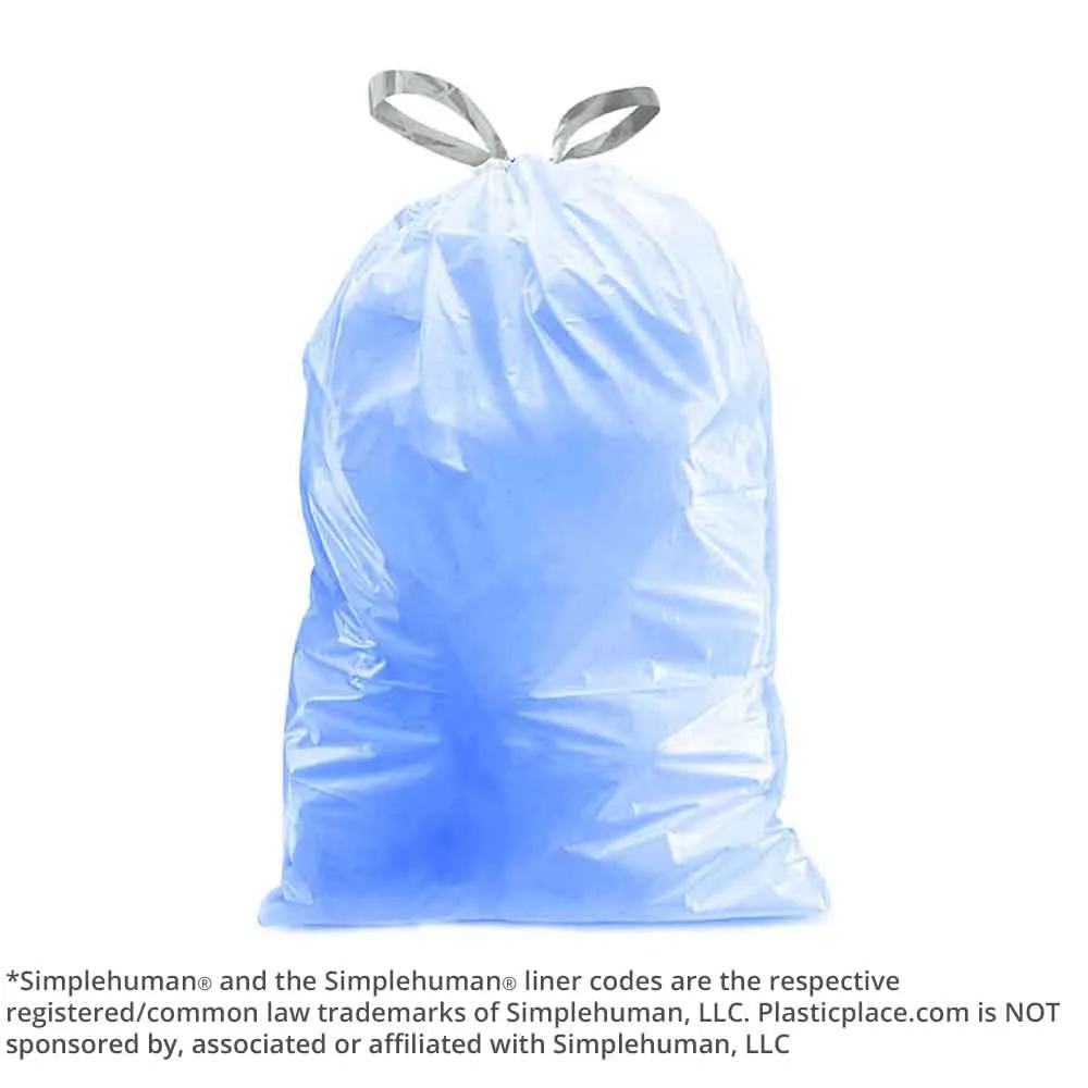 Sample of - 10 Gallon Simplehuman®* Compatible Blue Trash Bags Code K