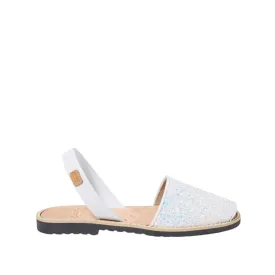 Shimmering Glitter Leather Menorcan Sandal For Women - Madona 1056R Strech