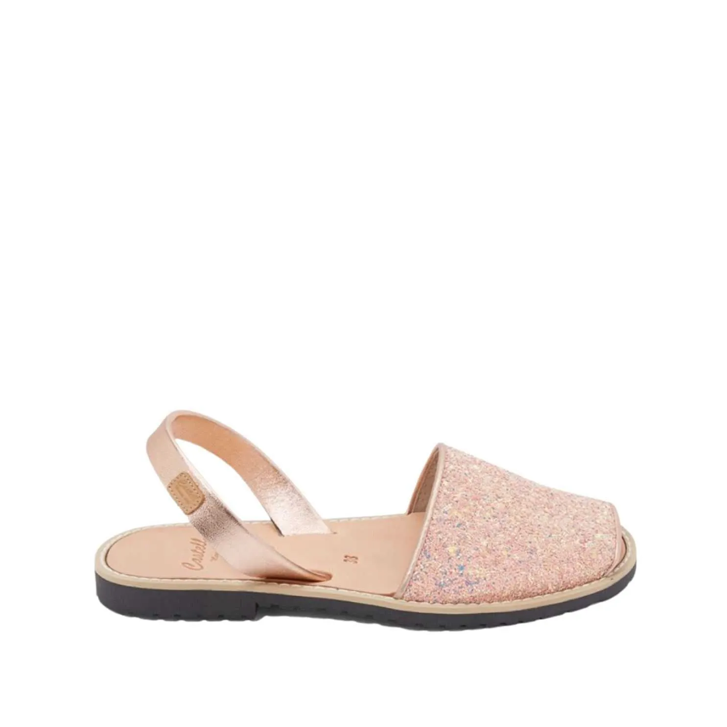 Shimmering Glitter Leather Menorcan Sandal For Women - Madona 1056R Strech