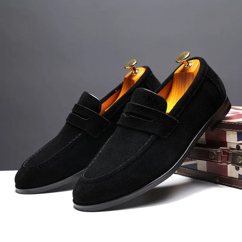 Spring Versatile British Men's Shoes Beans Shoes Men Slip on Low top Lazy Shoes Casual Suede Shoes Social Shoes Fashion