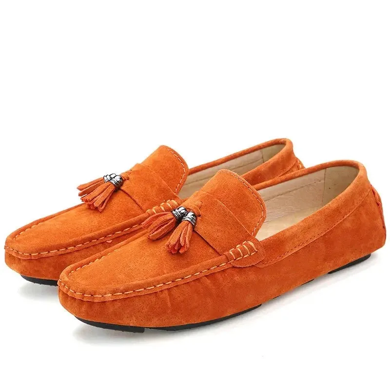 Suede Leather Men Loafers Moccasins Designer Men Casual Shoes High Quality Breathable Flat Boat Men Shoes Size 38-44