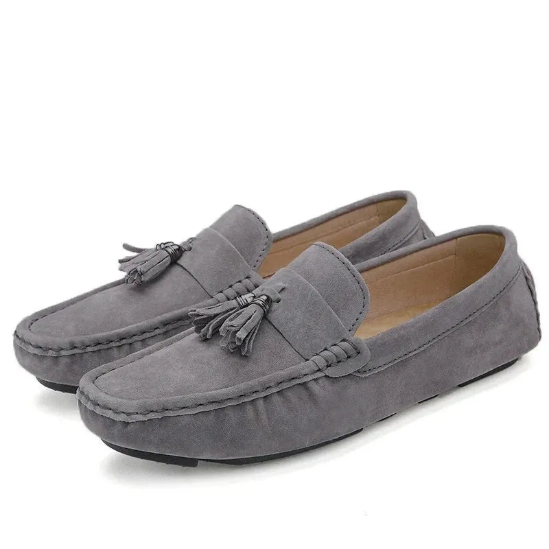 Suede Leather Men Loafers Moccasins Designer Men Casual Shoes High Quality Breathable Flat Boat Men Shoes Size 38-44