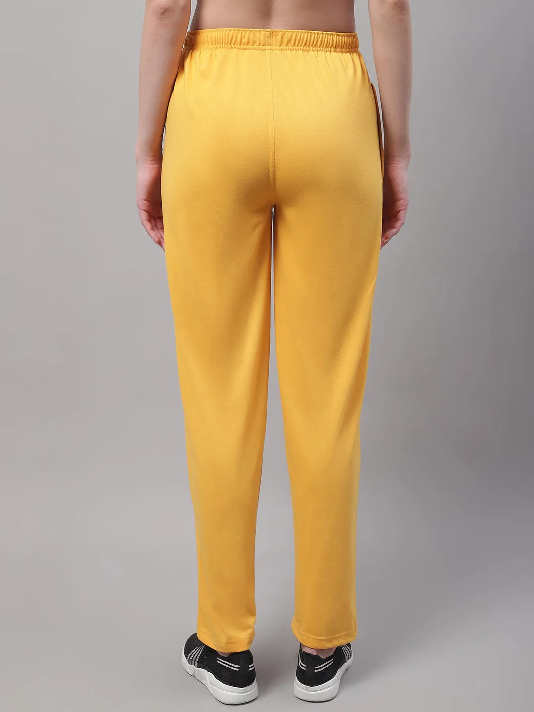 Vimal Jonney Yellow Regular fit Cotton Trackpant for Women(Zip On 1 Side Pocket)