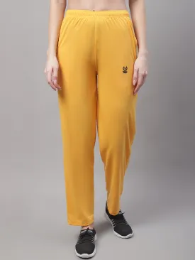 Vimal Jonney Yellow Regular fit Cotton Trackpant for Women(Zip On 1 Side Pocket)