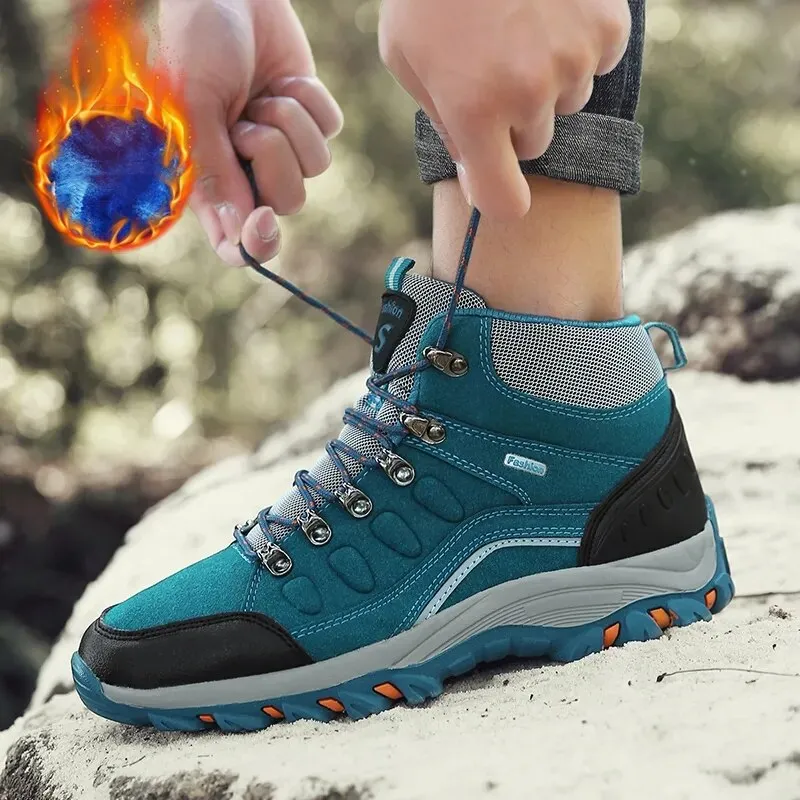 Women High Quality Plush Winter Hiking Shoes Outdoor High Top Warm Camping Casual Sneakers - WHS50189