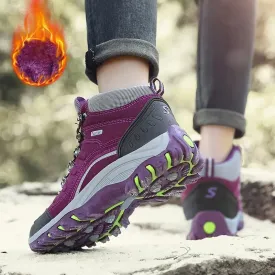 Women High Quality Plush Winter Hiking Shoes Outdoor High Top Warm Camping Casual Sneakers - WHS50189