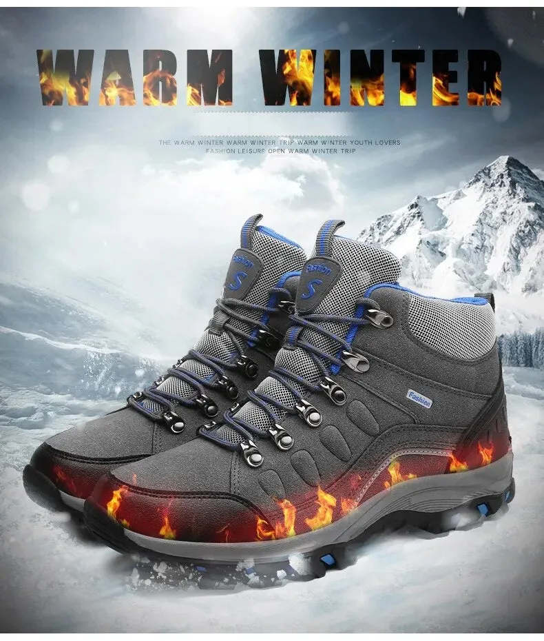 Women High Quality Plush Winter Hiking Shoes Outdoor High Top Warm Camping Casual Sneakers - WHS50189