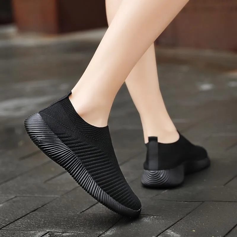 Women Vulcanized Slip On Flats Loafers Plus