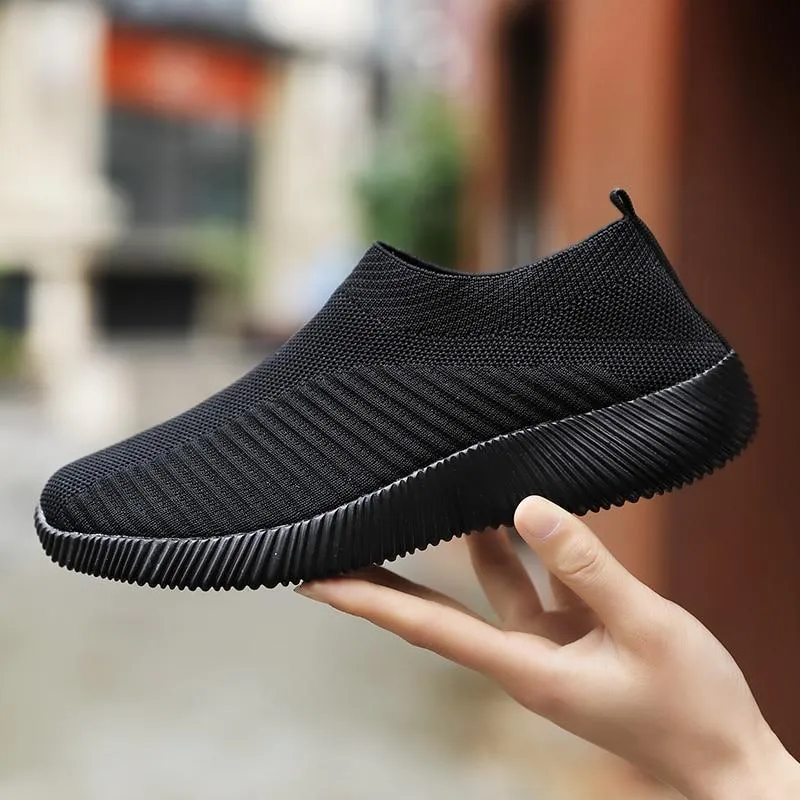 Women Vulcanized Slip On Flats Loafers Plus